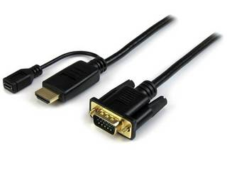 �݌Ɍ��� HDMI(�I�X) - VGA(�I�X)�A�N�e�B�u�ϊ��P�[�u���A�_�v�^ 3m 1920x1200/1080p HD2VGAMM10
