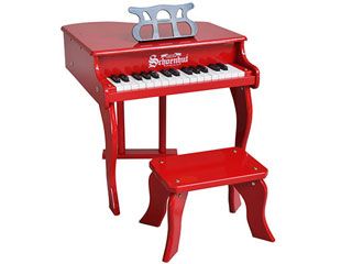 【在庫限り！】3005R　30-Key Red Fancy Baby Grand Piano and Bench【トイピアノ】【30鍵盤】