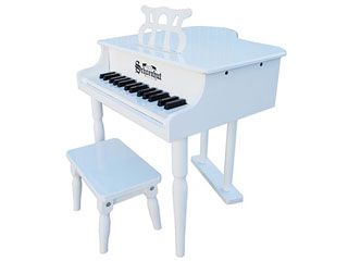 【在庫限り!】309W 30-Key White Classic Baby Grand Piano and Bench【トイピアノ】【30鍵盤】