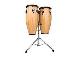 LPA646-AW@LP Aspire 10 & 11 Conga Set Wood with Double Stand@Natural Wood