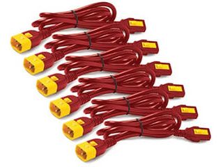 納期ご注文後約4カ月 Power Cord Kit (6 ea) Locking C13 to C14 1.8m Red AP8706S-WWX340