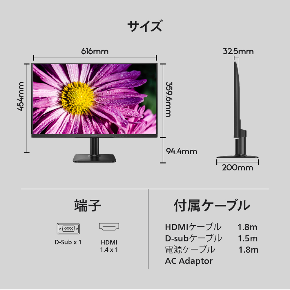 PHILIPS フィリップス 27E2N2100/11 IPSパネル採用 フルHD対応27型