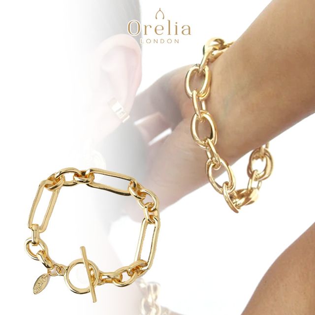 �y�I�[�N�V�������i�z�u���X���b�g �S�[���h�J���[ Rectangular Link T-Bar Bracele ORE26081