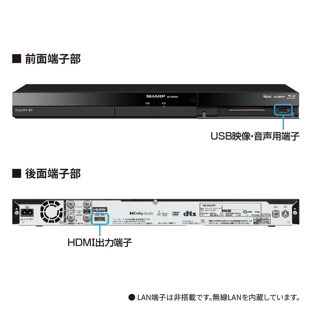 SHARP シャープ 梱包B級品 2B-C20GW1 2TB ブルーレイディスク 