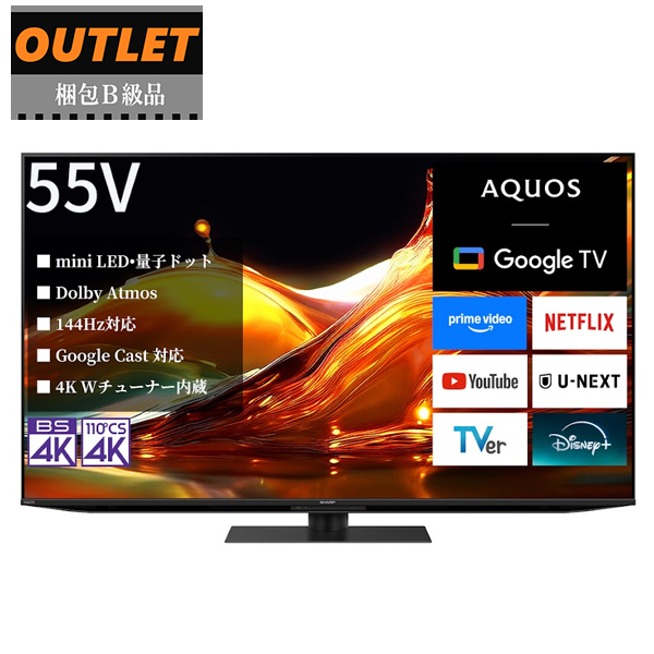 ����B���i 4T-C55HP1 55V�^ 4K mini LED �t���e���r AQUOS XLED �A�N�I�X HP1���C�� 55�C���`