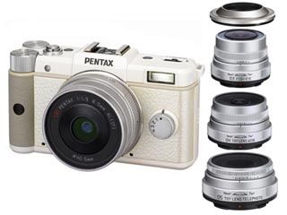 PENTAX Q(ホワイト）+魚眼/広角/望遠レンズ+レンズフードセット 