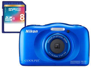 COOLPIX S33（ブルー）＋SDHCメモリーカード 8GBセット【s33set