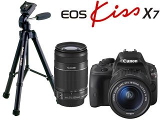 EOS Kiss X7・ダブルズームキット＋ベルボン三脚セット【kissx7set 