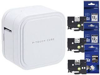 テープ3本セット スマホ対応ラベルライター P-TOUCH CUBE ピータッチ ...