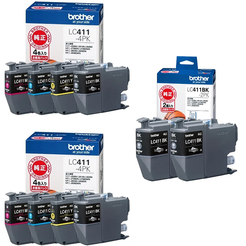 CNJ[gbW 4FpbN LC411-4PK×2 + +ubN2 LC411BK-2PK×1