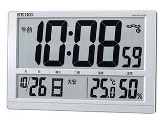 SQ433S 電波時計 掛置き兼用 /温湿度表示/日付表示