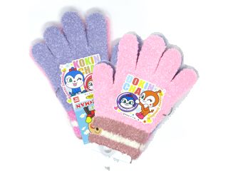 アンパンマン トドラー のびのび手袋 左右色･デザイン違い 3〜5才 AN41550  【 パープル＆ピンク 】
