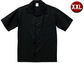 T/C オープンカラー シャツ XXLサイズ (ブラック) 175901X-2
