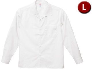 T/C オープンカラー ロングスリーブ シャツ Lサイズ (オフホワイト) 176001-3