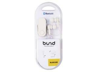 ワイヤレスイヤホン/Bluetooth/bund/巻き取りタイプ/クリップ付き/ストーンホワイト LBT-HPC17WH