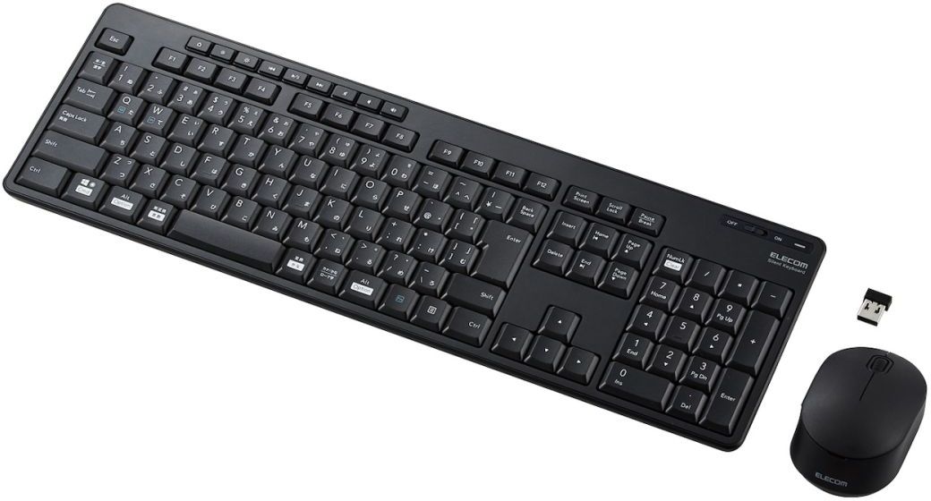 エレコム キーボード/無線(2.4GHz)/ワイヤレス/メンブレン式/フルサイズ/洗える/抗菌/ホワイト TK-WS02DMKWH 2.4GHｚワイヤレスプレミアムメンブレンキーボード - TK-FDM088TBK