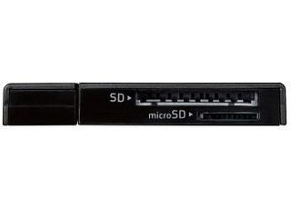 USB2.0対応カードリーダー/スティックタイプ/SD+microSD対応/ブラック MR-D205BK