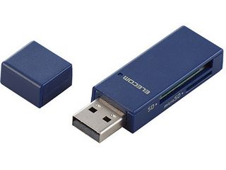 USB2.0対応カードリーダー/スティックタイプ/USB2.0対応/SD+microSD対応/ブルー MR-D205BU