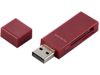 USB2.0対応カードリーダー/スティックタイプ/SD+microSD対応/レッド MR-D205RD