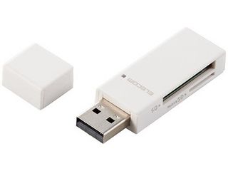USB2.0対応カードリーダー/スティックタイプ/SD+microSD対応/ホワイト MR-D205WH
