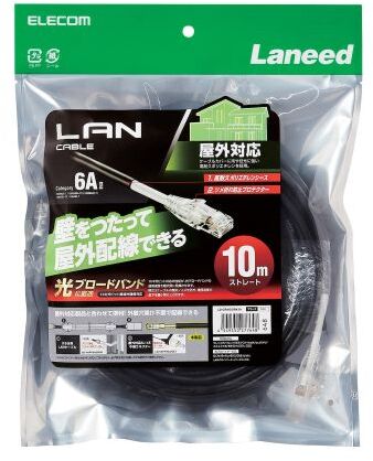 LANケーブル/CAT6A/屋外対応/10.0m/ブラック LD-GPAOS/BK10