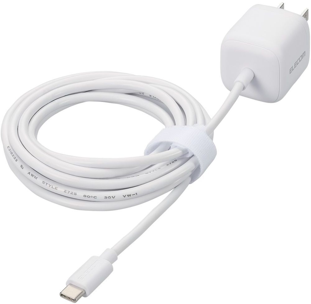 �X�}�z�E�^�u���b�g�pAC�[�d��/USB Power Delivery/20W/USB-C�P�[�u�����/2.5m/�z���C�g MPA-ACCP7520WH