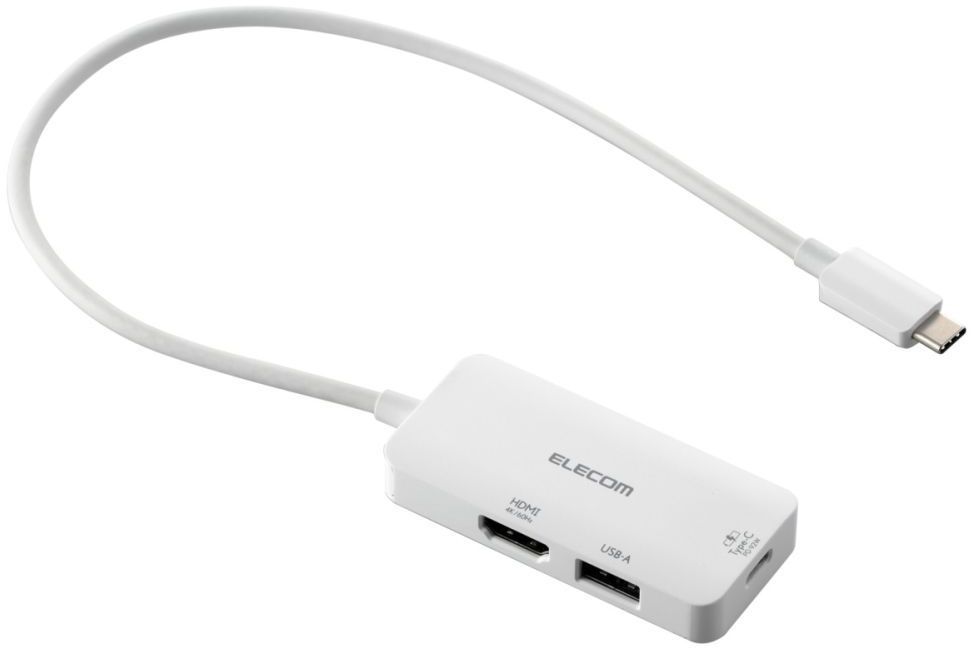 Type-C �h�b�L���O�X�e�[�V����/USB-C×1/USB-A×1/HDMI×1/�z���C�g DST-C31WH