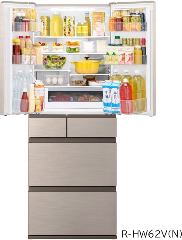HITACHI 日立 冷蔵庫 6ドア フレンチドア 617L HWタイプ R-HW62V N A 