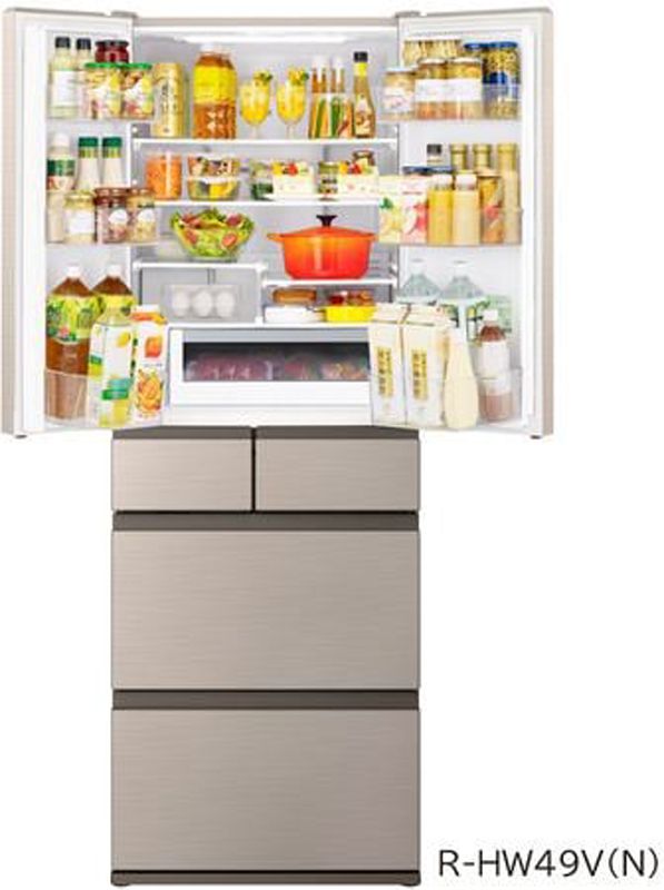 HITACHI 日立 冷蔵庫 6ドア フレンチドア 485L HWタイプ R-HW49V W A 