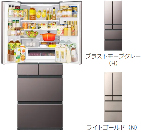 HITACHI 日立 R-HWC54X-N(ライトゴールド) 冷凍冷蔵庫HWCタイプ【540L
