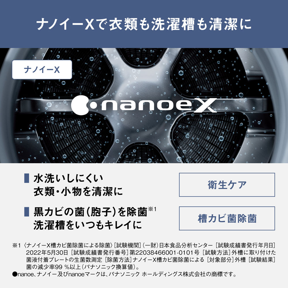 Aエリア限定配送】【標準配送設置無料】NA-LX129DR-Wななめ
