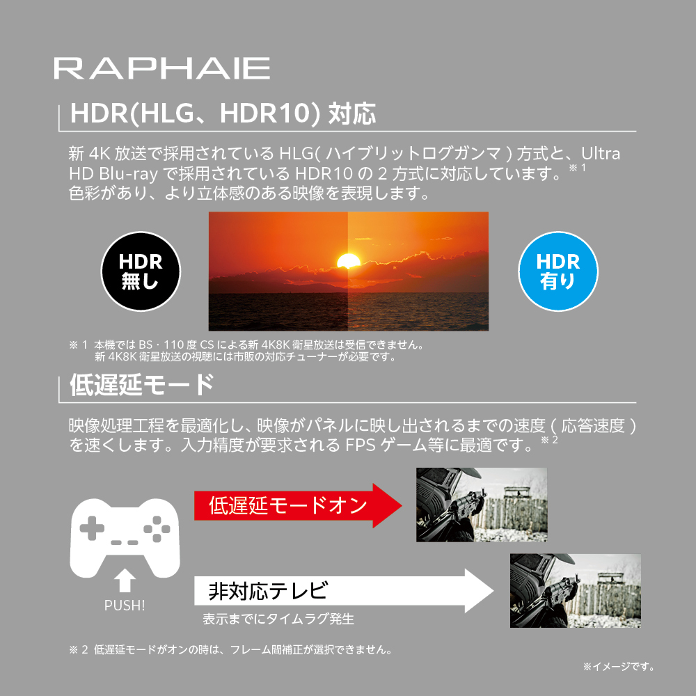 DOSHISHA ドウシシャ RL50RD02 50V型 4K 液晶テレビ RAPHAIE