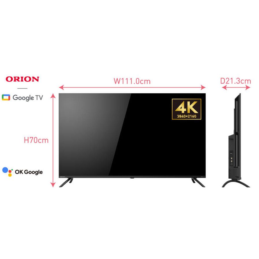 ORION オリオン OLS50RD10C 50V型 4K対応 GoogleTV搭載 スマートテレビ 