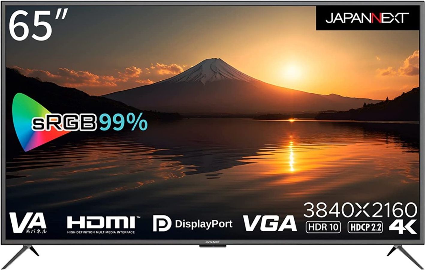 商品は軒先渡し 4K対応65型液晶ディスプレイ(VAパネル/HDMIx3/DP/VGA/2年保証) JN-V6500UHDR-N