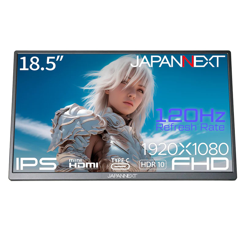 フルHD対応18.5型モバイルゲーミングモニター(IPS/120Hz/miniHDMI/TypeCx2) JN-MD-185IPS120FHDR