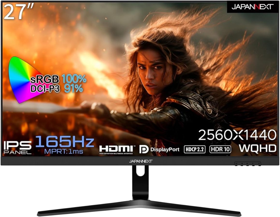 WQHDΉ 27^Q[~Oj^[(IPS/165Hz/DP/HDMIx2/`g/Xs[J[/) JN-27IPSG165WQHDR