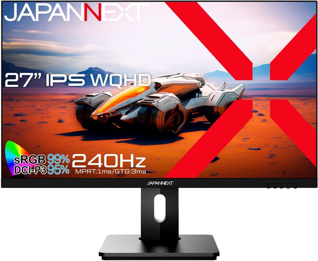 WQHD 27�^�Q�[�~���O���j�^�[(IPS/240Hz/DPx2/HDMIx2/�X�C�x��/�s�{�b�g/�����) JN-27IPS240WQHDR-HSP