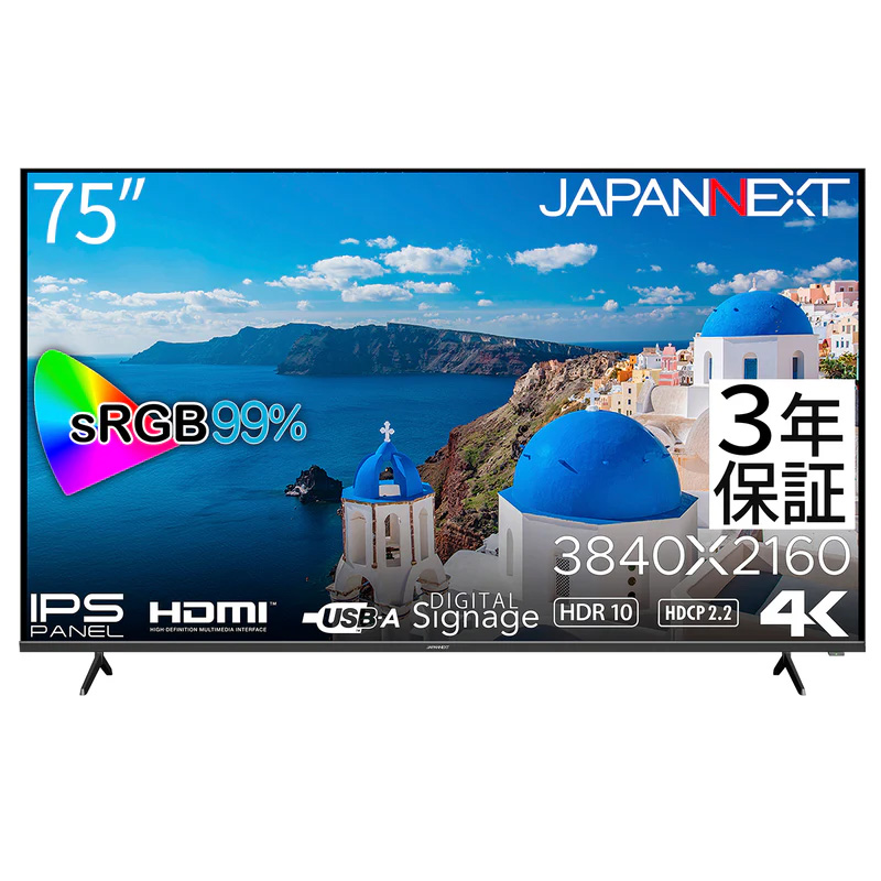 i͌n 4KΉ75^tfBXvC(IPS/HDMIx3/USB/3Nۏ) JN-IPS7500UHDR-U-H2