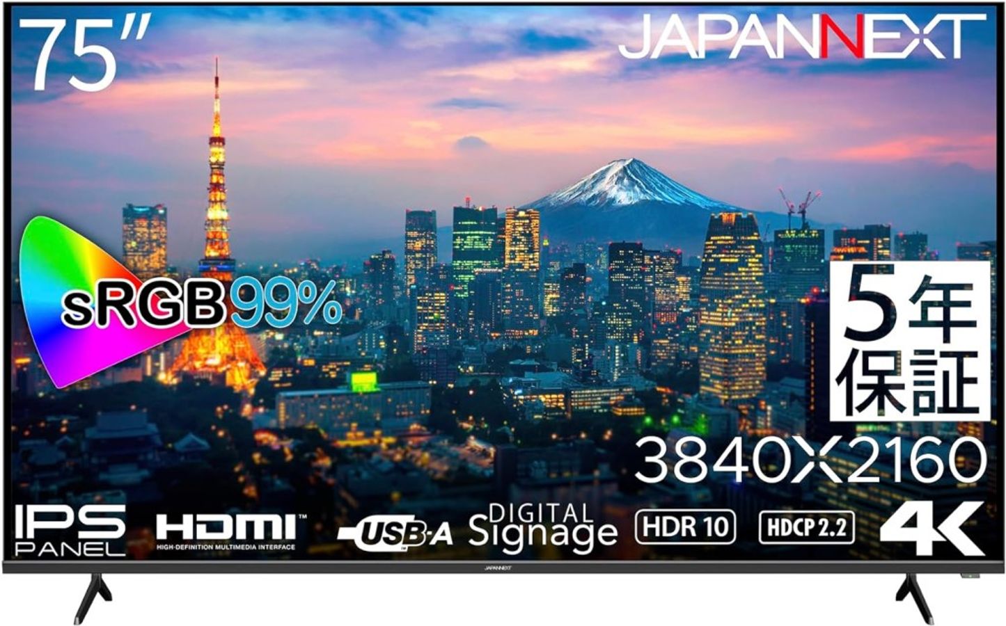 i͌n 4KΉ75^tfBXvC(IPS/HDMIx3/USB/5Nۏ) JN-IPS7500UHDR-U-H5