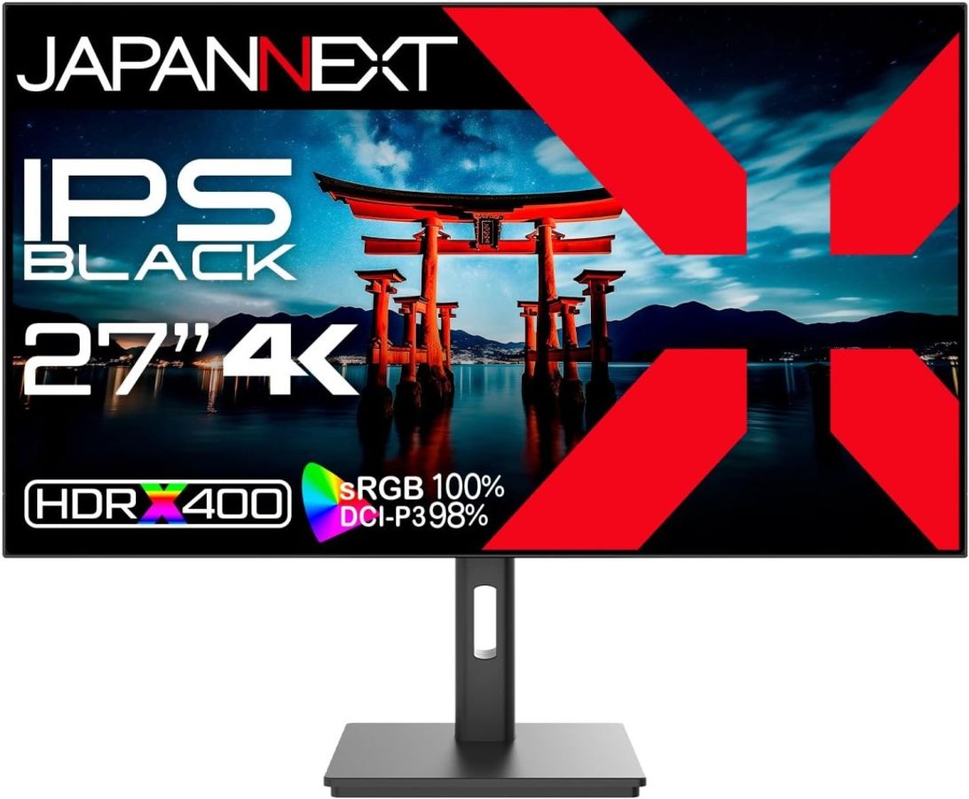 27インチ4K液晶ディスプレイ(3840x2160/IPS BLACK/DPx1/HDMIx2/スピーカー/2年保証) JN-272IPSB4FLUHDR