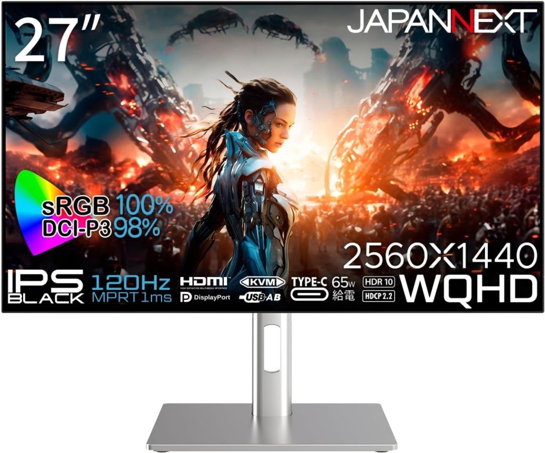 WQHDΉ 27^Q[~Oj^[(IPS/120Hz/DP/HDMI/Type-C65Wd/XCx/2Nۏ) JN-27iB120Q-H-C6