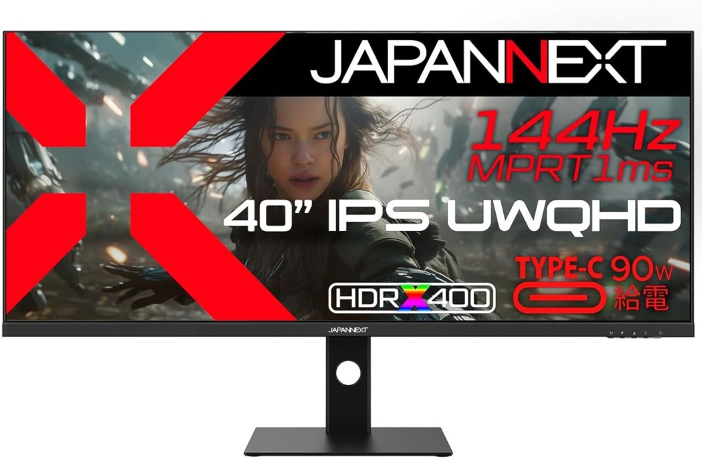UWQHDΉ40^Q[~Oj^[(IPS/144Hz/DP/HDMIx2/Type-C90Wd/2Nۏ) JN-IPS401UWQHD144-C90W