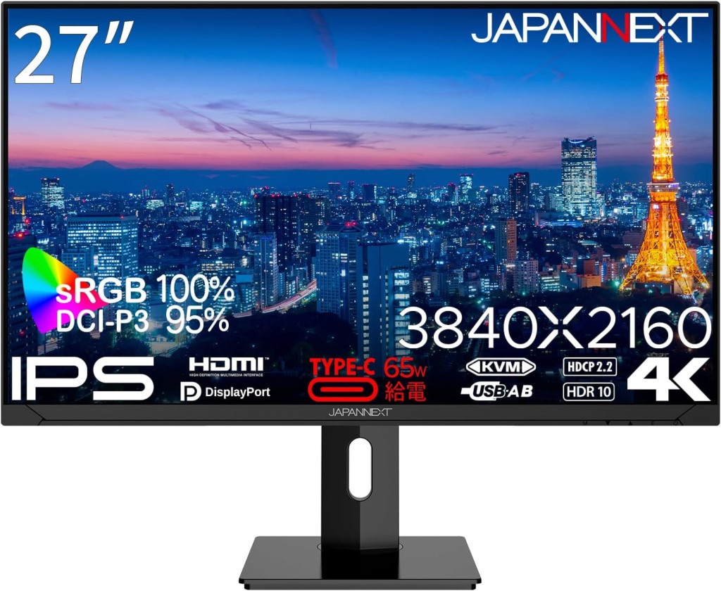 IPS�p�l�� 4K�Ή�27�^�t���f�B�X�v���C(DP/Type-C/�X�s�[�J�[/2�N�ۏ�) JN-IPS271UHD-C65W-HSP