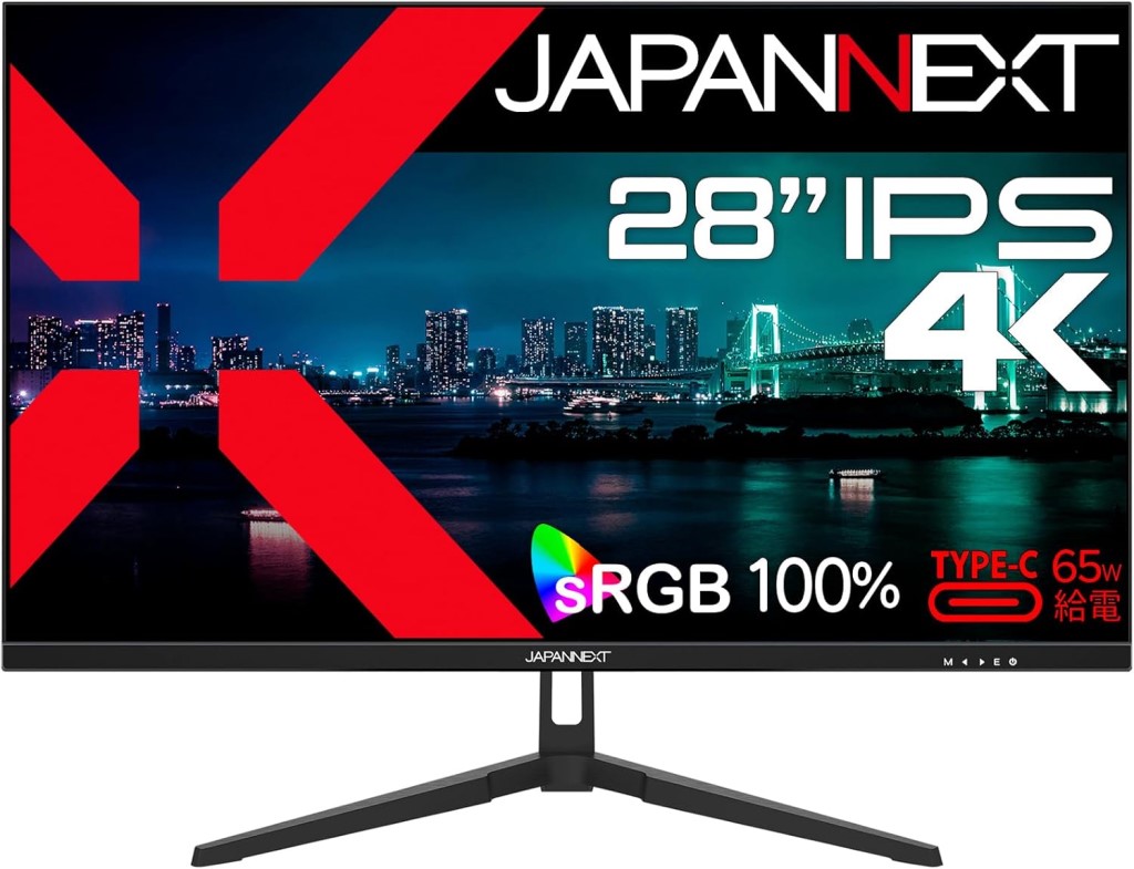4K�Ή�28�^���C�h�t���f�B�X�v���C(IPS/DP/HDMI/Type-C 65W���d/�`���g/2�N�ۏ�) JN-IPS28U-C6