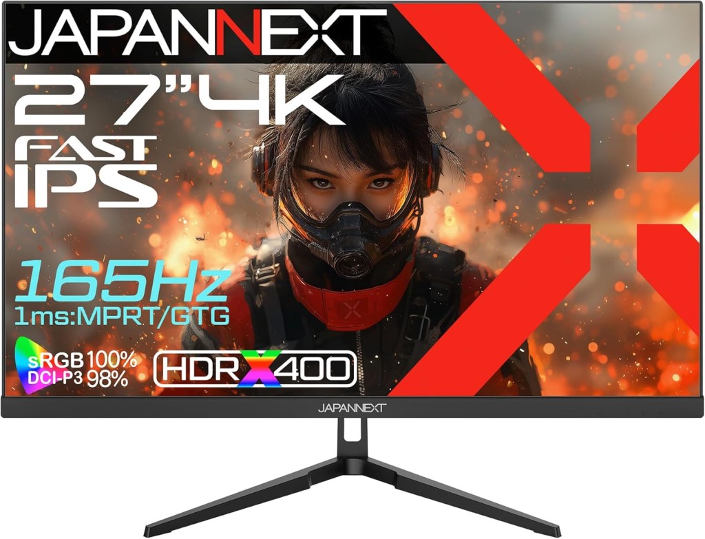 4K�Ή�27�^�Q�[�~���O���j�^�[(IPS/165Hz/DPx2/HDMIx2/PIP�EPBP/�X�s�[�J�[/2�N�ۏ�) JN-IPS27G165U