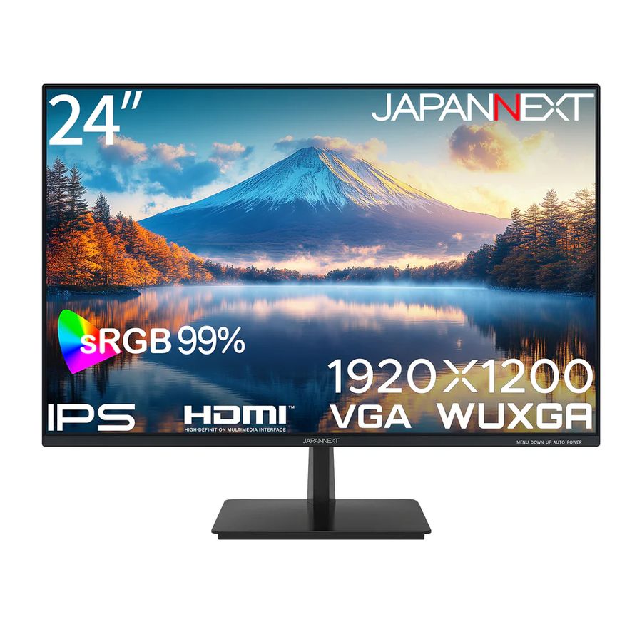 IPSパネル採用 WUXGA対応24型液晶ディスプレイ 16:10 2年保証 JN-i24WUXGA