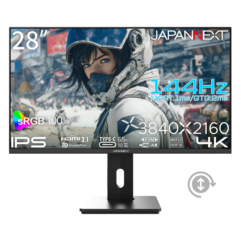 4K�Ή�28�^�Q�[�~���O���j�^�[(IPS/144Hz/Type-C65W���d/�X�s�[�J�[/2�N�ۏ�) JN-IPS28G144U-HSPC6