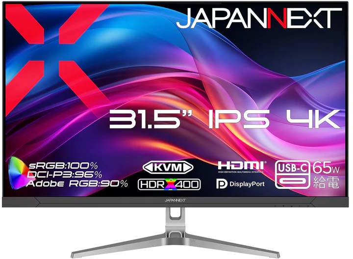 4K�Ή� 31.5�^�t���f�B�X�v���C/HDMI×1�ADP×1�AUSB-C×1/�u���b�N/�X�s�[�J�[/2�N�ۏ� JN-EiB315U-C6