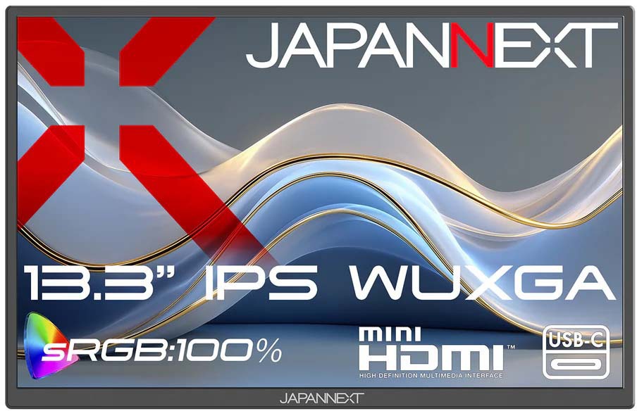 WUXGA�Ή� 13.3�^�t���f�B�X�v���C/miniHDMI�AUSB-C/�u���b�N/�X�s�[�J�[/2�N�ۏ� JN-MD-IPS133WX