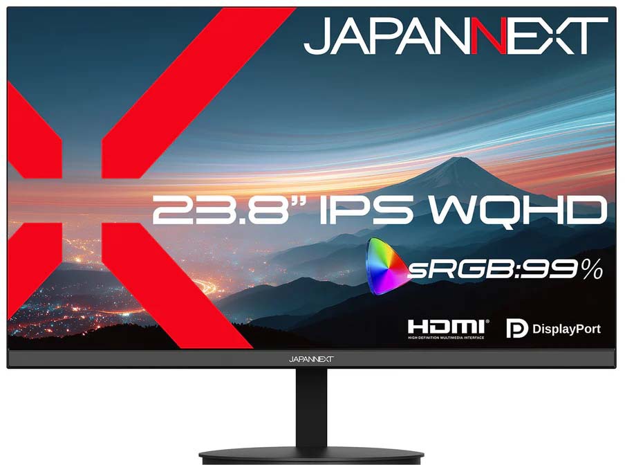 WQHD�Ή� 23.8�^�t���f�B�X�v���C/HDMI×1�ADP×1/�u���b�N/�X�s�[�J�[�L/2�N�ۏ� JN-IPS238Q